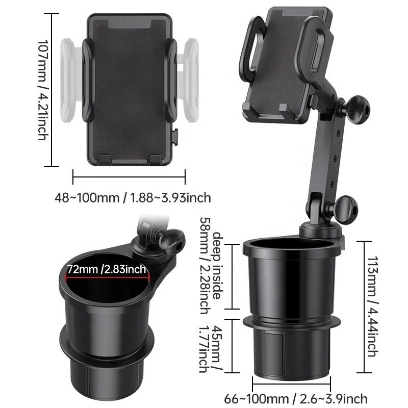 AC Schnitzer X6 E71 (08-14) 2-in-1 Plastic Car Phone Stand Cup Holder | 360 Adjustable Angle | Box P